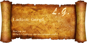Ladics Gergő névjegykártya