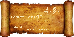 Ladics Gergő névjegykártya